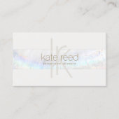 Elegant Monogram White Modern Seashell Benoeming Visitekaartje (Voorkant)