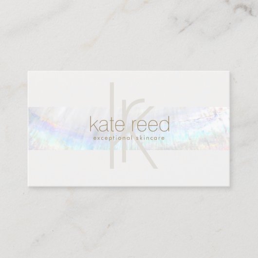 Elegant Monogram White Modern Seashell Benoeming Visitekaartje (Voorkant)