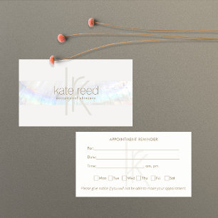 Elegant Monogram White Modern Seashell Benoeming Visitekaartje