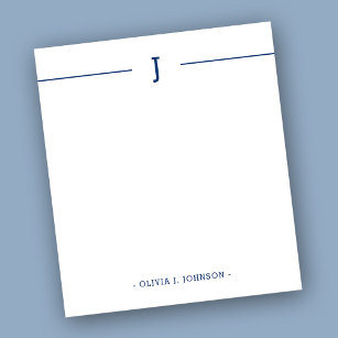 Elegant Monogram White Notitieblok