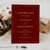 Elegant Monogram Wijn Rode Scriptie Bruiloft Save The Date