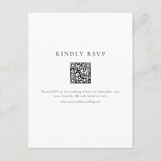 Elegant Monogram Wijn Trouwdetails RSVP QR Code Informatiekaartje (Achterkant)