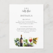 Elegant Monogram Wijn Trouwdetails RSVP QR Code Informatiekaartje (Voorkant)