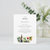 Elegant Monogram Wijn Trouwdetails RSVP QR Code Informatiekaartje (Staand voorkant)