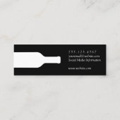 Elegant Monogram Wijnflesje Mini Visitekaartje (Achterkant)