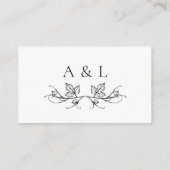 Elegant Monogram Wijnmakerij Bruiloft Website Kaar Informatiekaartje (Achterkant)