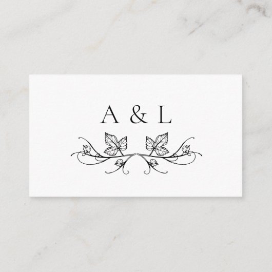 Elegant Monogram Wijnmakerij Bruiloft Website Kaar Informatiekaartje (Achterkant)