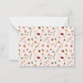 Elegant Monogram Wildflower Waterverf Bloemen Notitiekaartje (Achterkant)