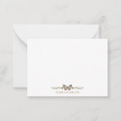 Elegant Monogram Wildflower Waterverf Bloemen Notitiekaartje (Voorkant)