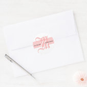 Elegant Monogram Wit en Roze Bruiloft Sticker (Envelop)