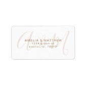 Elegant Monogram Wit Goud Retouradres Etiket (Voorkant)
