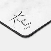 Elegant Monogram Wit Grijs Marmer Bureaumat (Hoek)