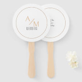 Elegant monogram wit handwaaier (Voorkant en achterkant)