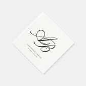 Elegant Monogram Wit Huwelijk  Servet (Hoek)