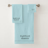 Elegant monogram Wit Naam Blauw Bad Handdoek (Insitu)