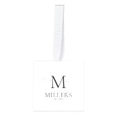 Elegant monogram wit pasgetrouwd drie foto decoratie (Voorkant)