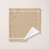 Elegant Monogram Wit Script Naam Tan Bad Handdoek (Wasdoekje)