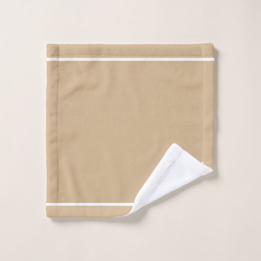 Elegant Monogram Wit Script Naam Tan Bad Handdoek (Wasdoekje)