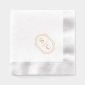 Elegant monogram witte bruiloft folie servetten (Voorkant)