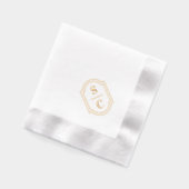 Elegant monogram witte bruiloft folie servetten (Links)