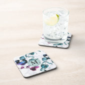 Elegant monogram witte marmer eucalyptus folia bier onderzetter (Rechterzijde)