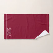 Elegant monogram Witte naam Bourgogne Bad Handdoek (Handdoek)