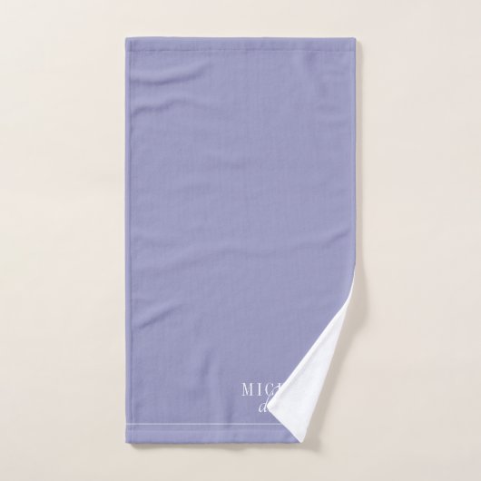 Elegant monogram witte naam lavendel bad handdoek (Handdoek)