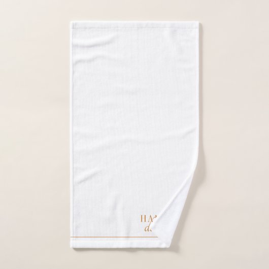 Elegant monogram Witte naam Roze Bad Handdoek (Handdoek)