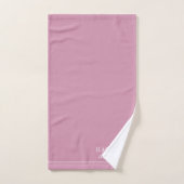 Elegant monogram Witte naam Roze Bad Handdoek (Handdoek)