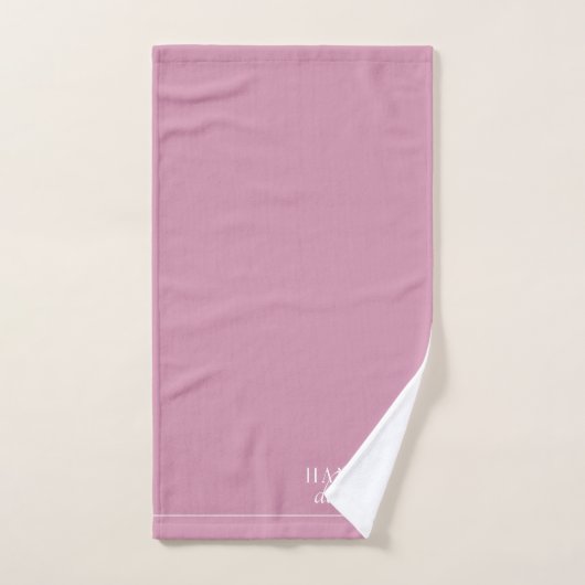 Elegant monogram Witte naam Roze Bad Handdoek (Handdoek)