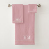Elegant monogram Witte naam Roze Bad Handdoek (Insitu)
