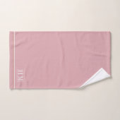 Elegant monogram Witte naam Roze Bad Handdoek (Handdoek)