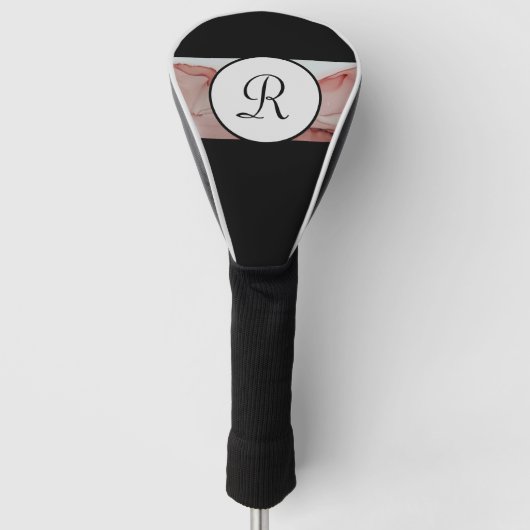 Elegant Monogram Woman's Pink Golfheadcover (Voorkant)