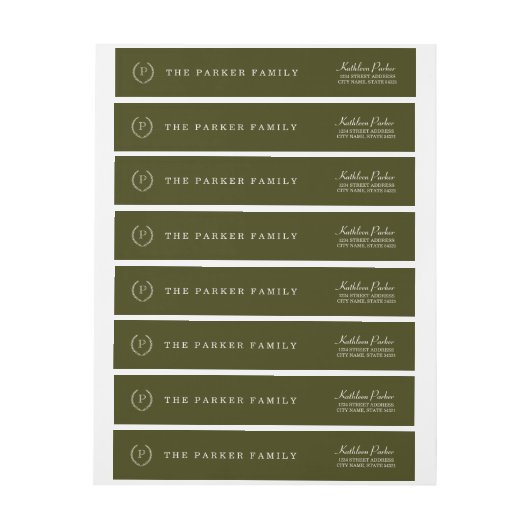 Elegant Monogram Wraparound Labels (Vel)