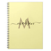 Elegant Monogram Yellow Script Office School Notitieboek (Voorkant)