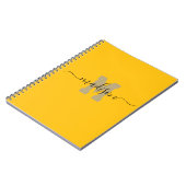 Elegant Monogram Yellow Script Office School Notitieboek (Linkerzijde)