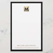 Elegant Monogram Zakelijk briefpapier (Voorkant)