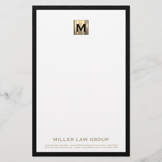 Elegant Monogram Zakelijk briefpapier (Voorkant)