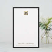 Elegant Monogram Zakelijk briefpapier (Staand voorkant)
