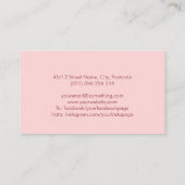 Elegant Monogram - Zalmroze en lavender blush Visitekaartje (Achterkant)