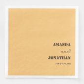 Elegant Monogram Zand Gele Bruiloft Servet (Voorkant)