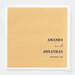 Elegant Monogram Zand Gele Bruiloft Servet