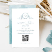 Elegant Monogram Zee Glas RSVP Online QR Code Informatiekaartje