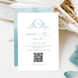 Elegant Monogram Zee Glas RSVP Online QR Code Informatiekaartje