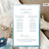 Elegant Monogram Zee Glas Trouwprogramma