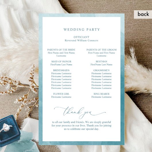 Elegant Monogram Zee Glas Trouwprogramma