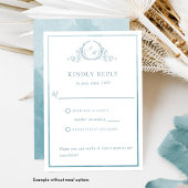 Elegant Monogram Zee Glas Waterverf RSVP Kaartje