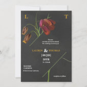 Elegant Monogram Zee Groene Bloem Tulpen Huwelijk Kaart (Voorkant)