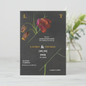 Elegant Monogram Zee Groene Bloem Tulpen Huwelijk Kaart (Staand voorkant)