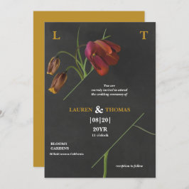 Elegant Monogram Zee Groene Bloem Tulpen Huwelijk Kaart